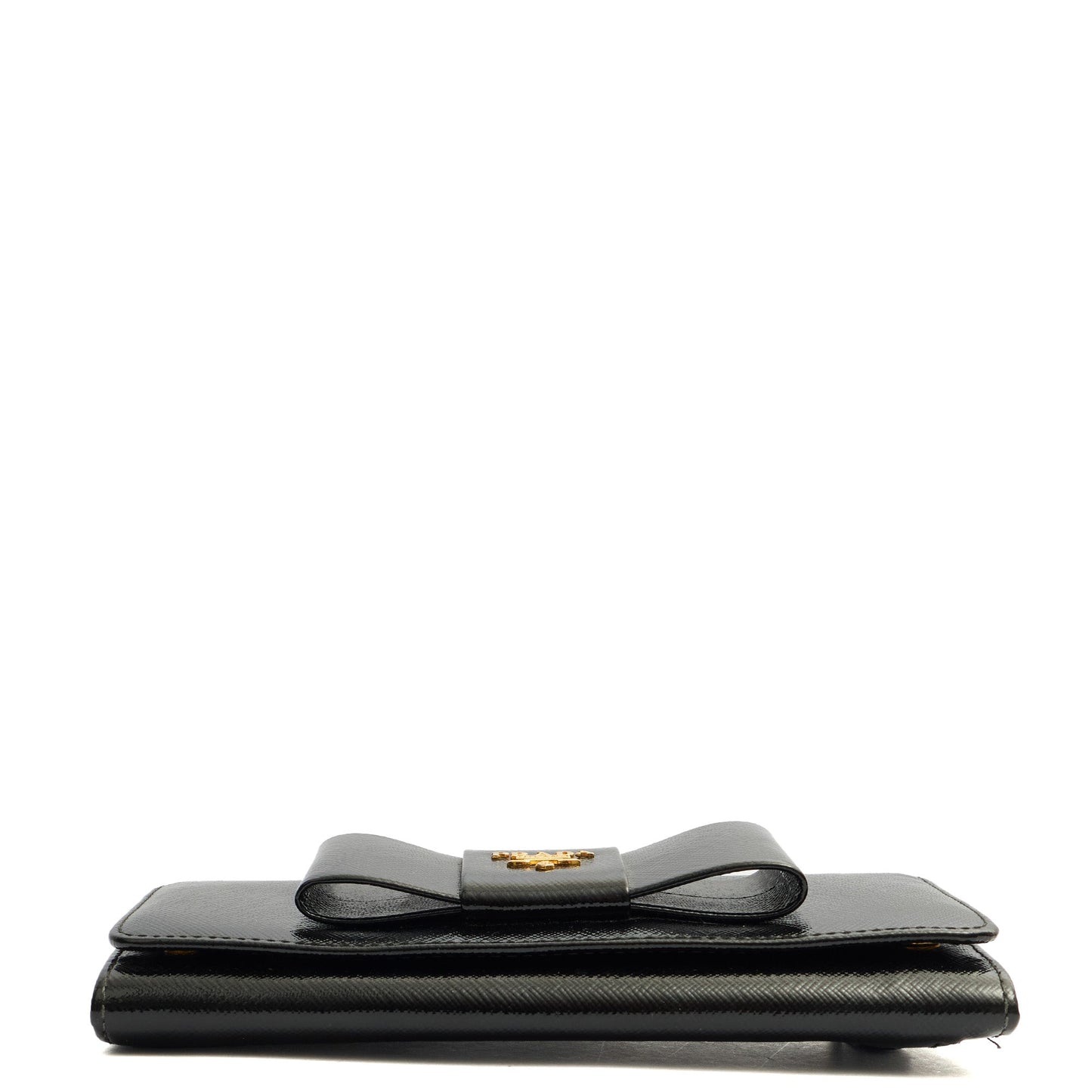 Prada Wallet Wallet in Black, Patent Leather — Top View