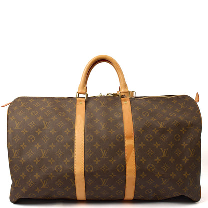 Louis Vuitton Tote Keepall 60 in Monogram, Canvas — Top View