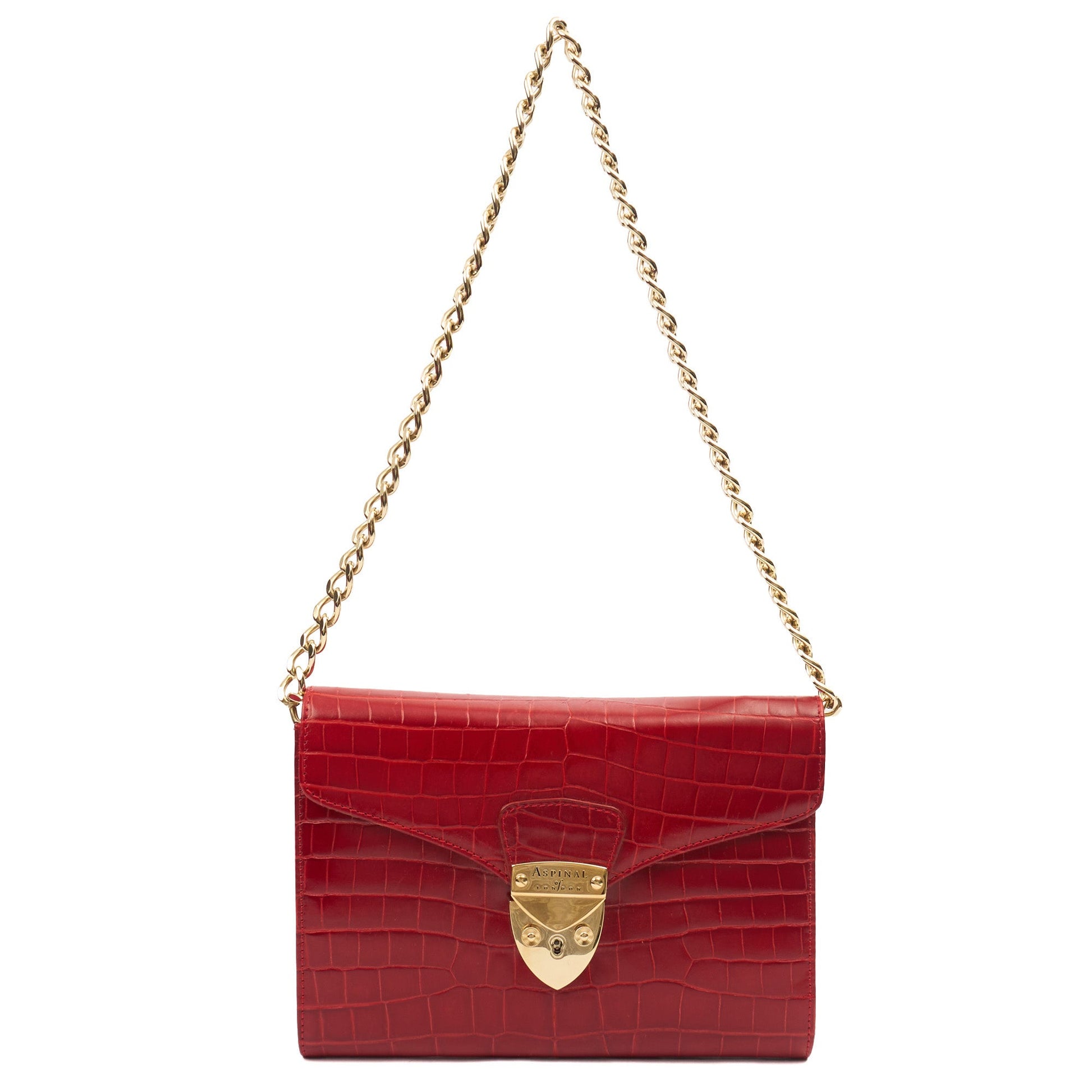Aspinal of London Cross Body Mayfair - Mini in Red, Leather — Lifestyle View