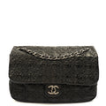 Chanel Shoulder Bag Flap Bag in Black, Leather — Front View