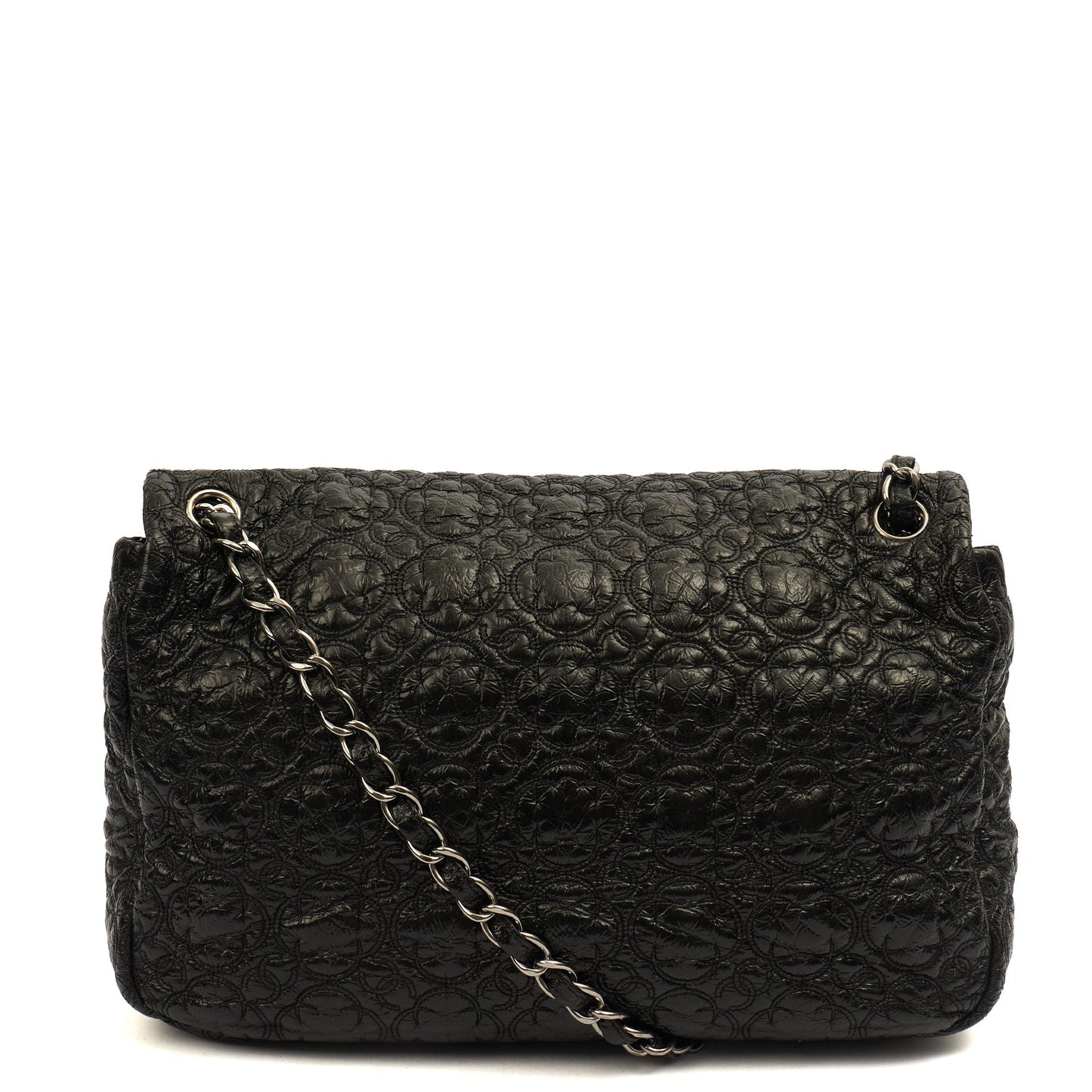Chanel Shoulder Bag Flap Bag in Black, Leather — Top View