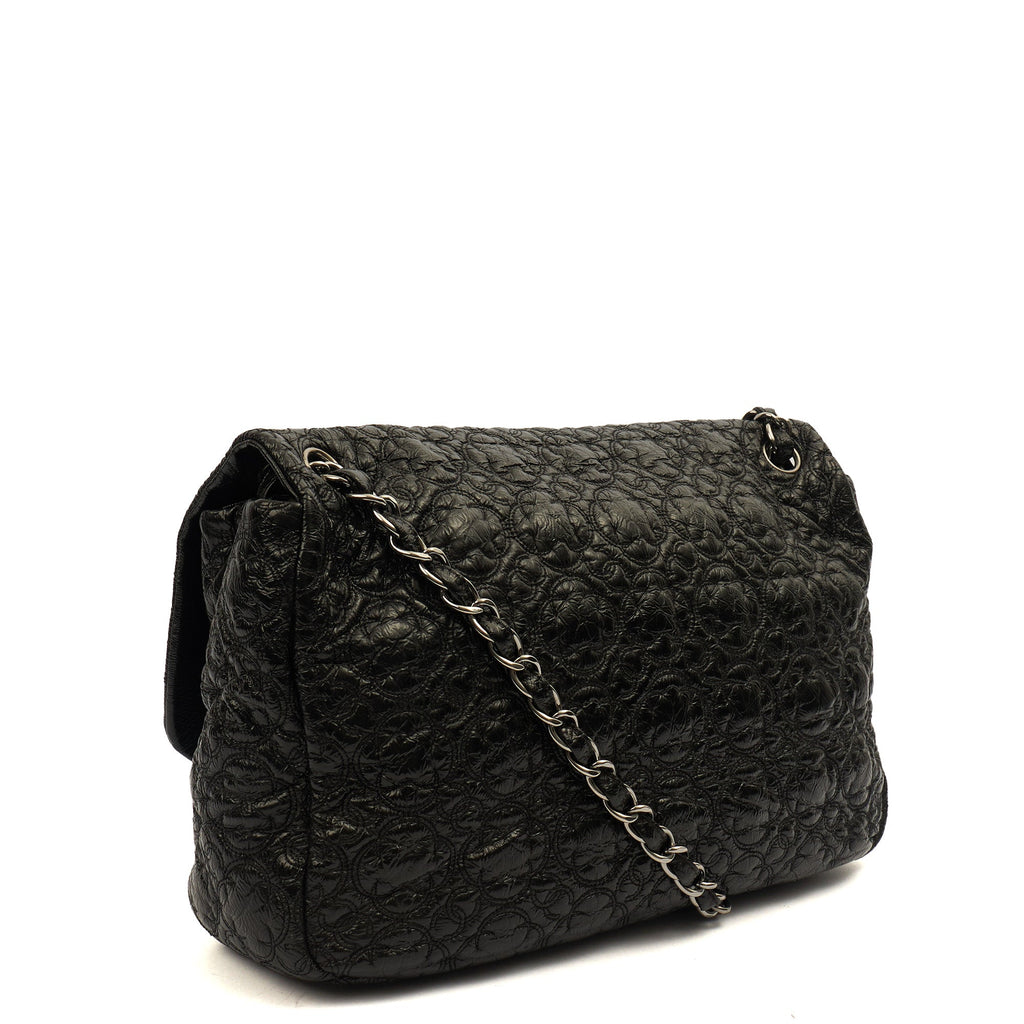 Chanel Shoulder Bag Flap Bag in Black, Leather — Back View