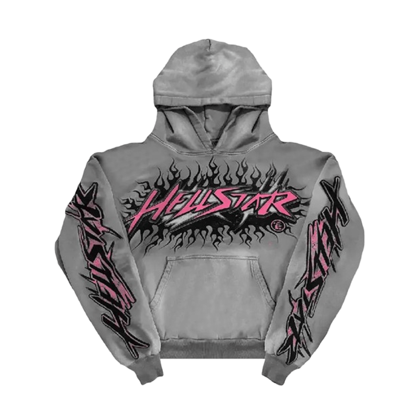 Hellstar Future Flame Hoodie 'Grey' — XXS — Front View