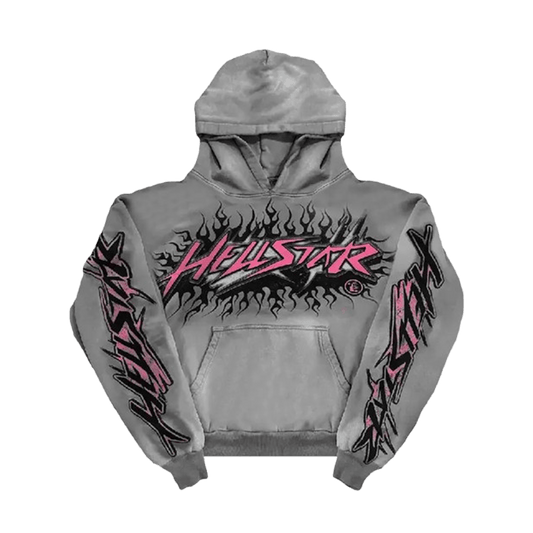 Hellstar Future Flame Hoodie 'Grey' — XXS — Front View
