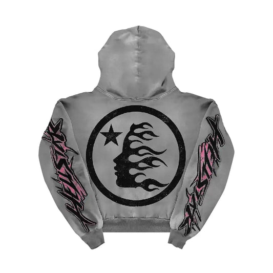 Hellstar Future Flame Hoodie 'Grey' — XXS — Side View