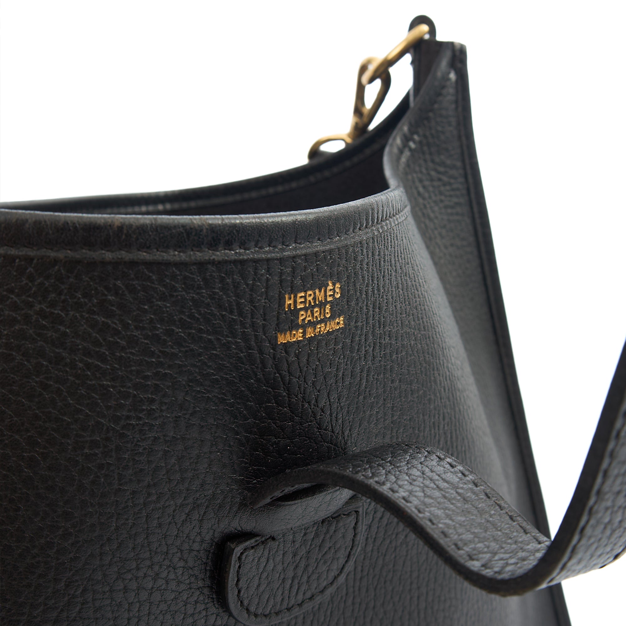 Hermes Evelyne 33 in Black, Togo Leather — Alternate View 8