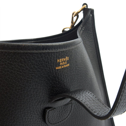 Hermes Evelyne 33 in Black, Togo Leather — Alternate View 8