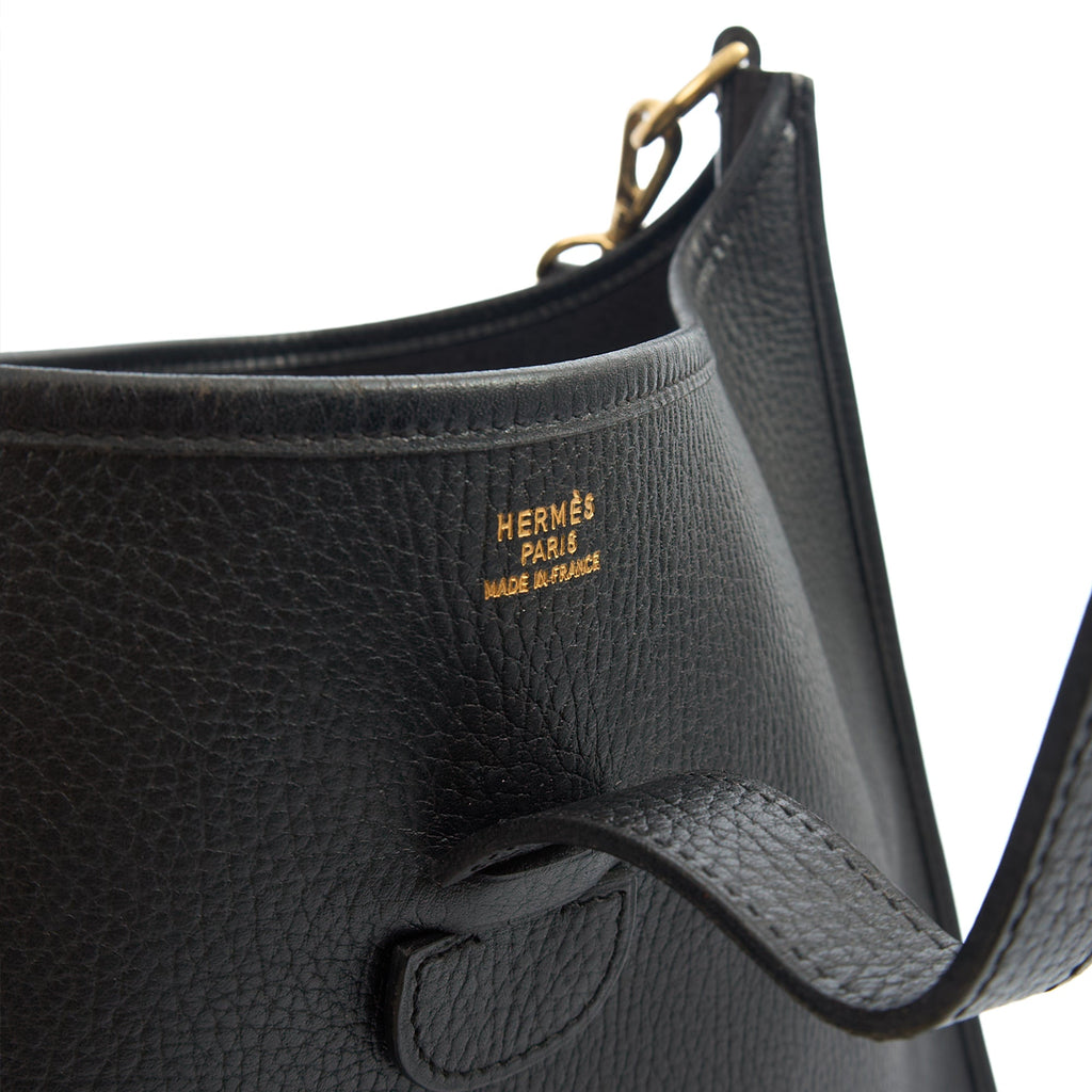 Hermes Evelyne 33 in Black, Togo Leather — Alternate View 17