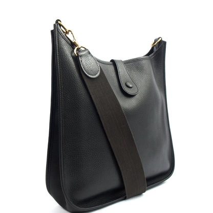 Hermes Evelyne 33 in Black, Togo Leather — Alternate View 11