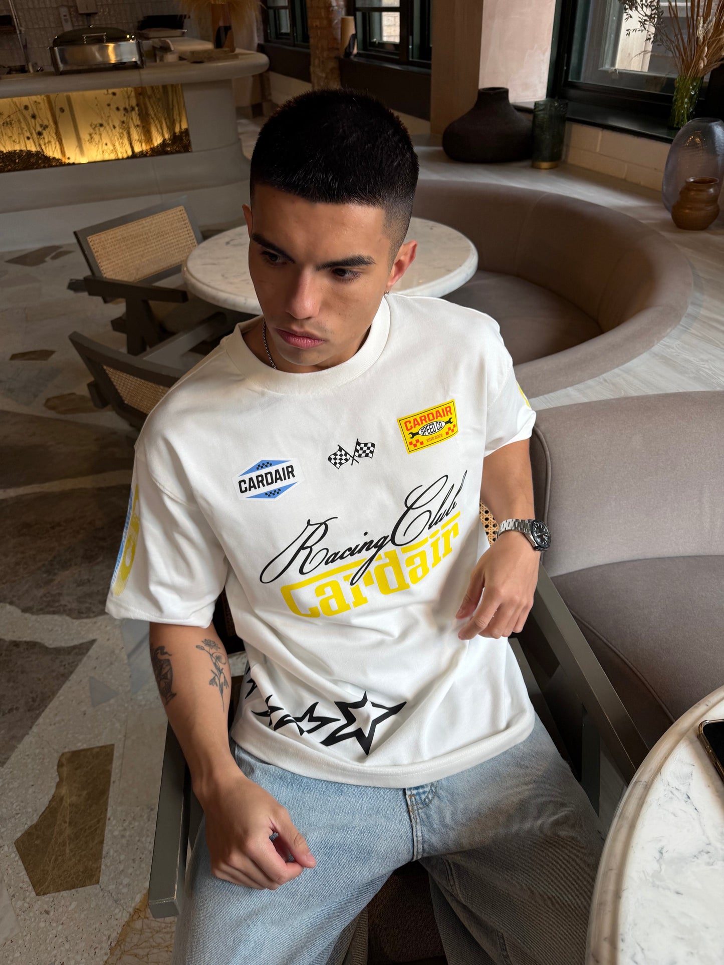 Cardair Racing Club T Shirt - White — XS — Side View
