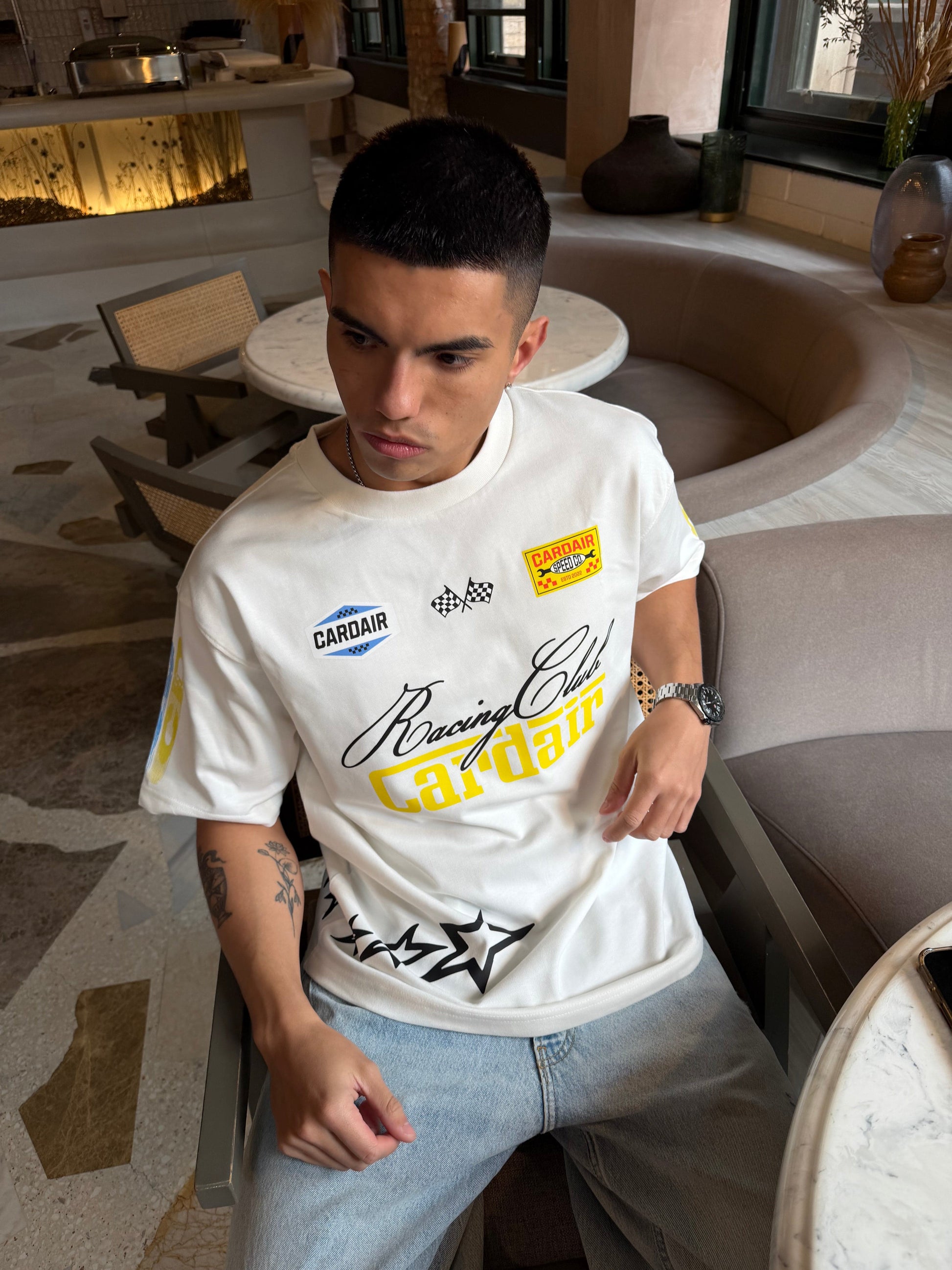 Cardair Racing Club T Shirt - White — XS — Side View