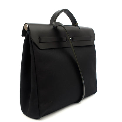 Hermes Herbag Zip 39 in Black, Fabric — Alternate View 12