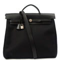 Hermes Herbag Zip 39 in Black, Fabric — Front View