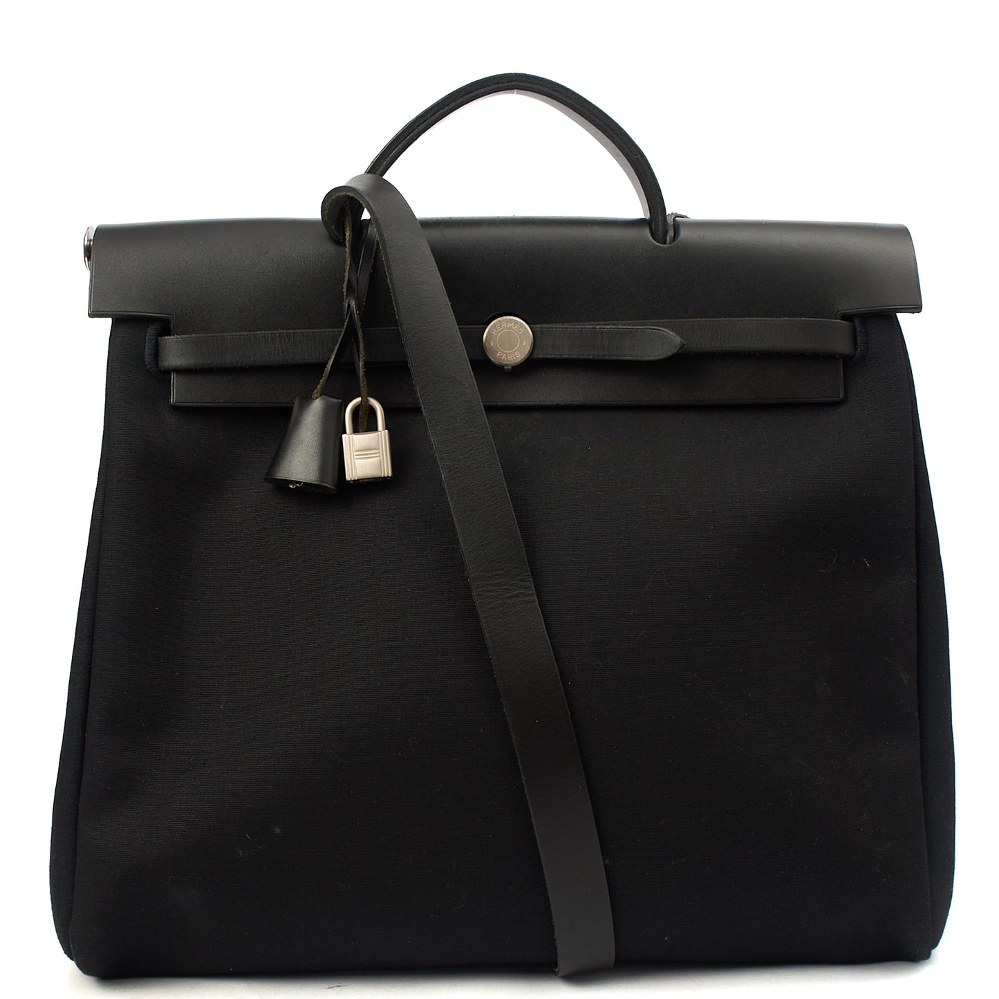 Hermes Herbag Zip 39 in Black, Fabric — Alternate View 21