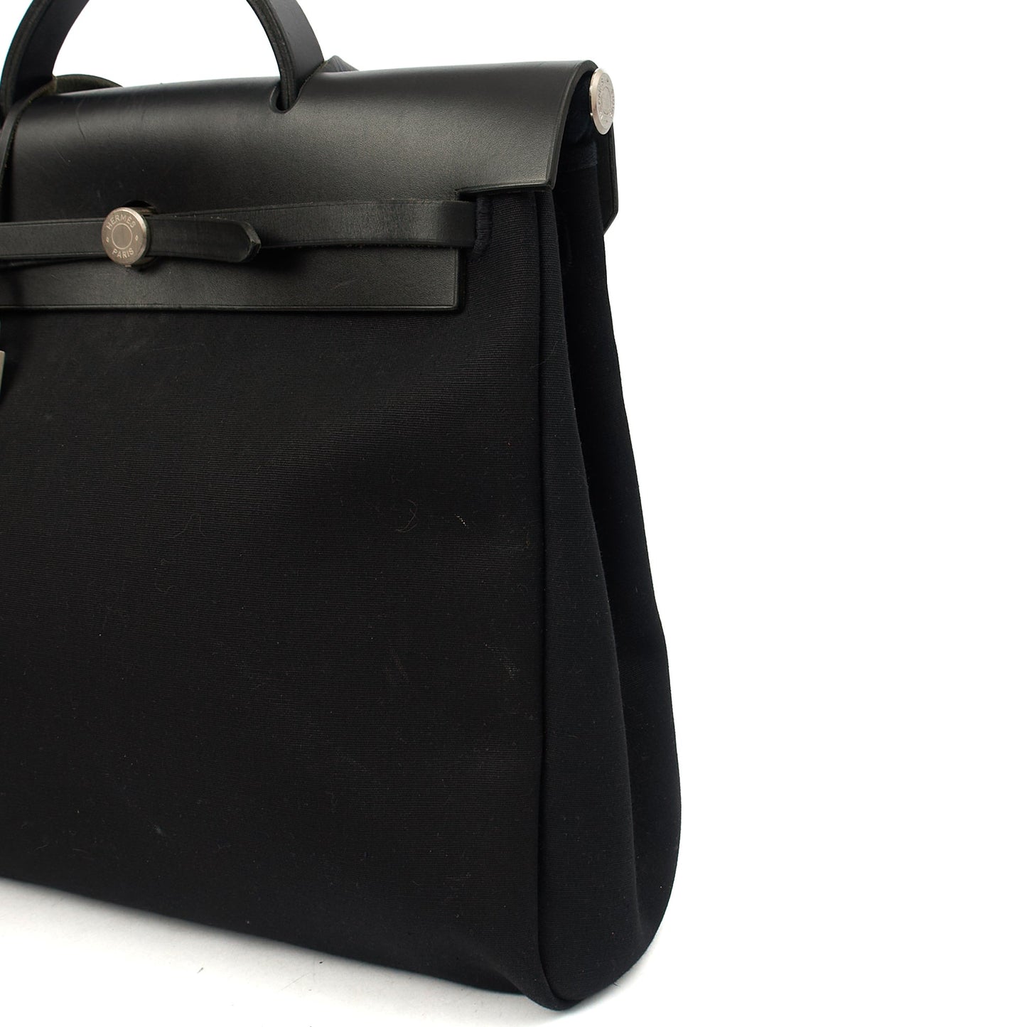 Hermes Herbag Zip 39 in Black, Fabric — Alternate View 7