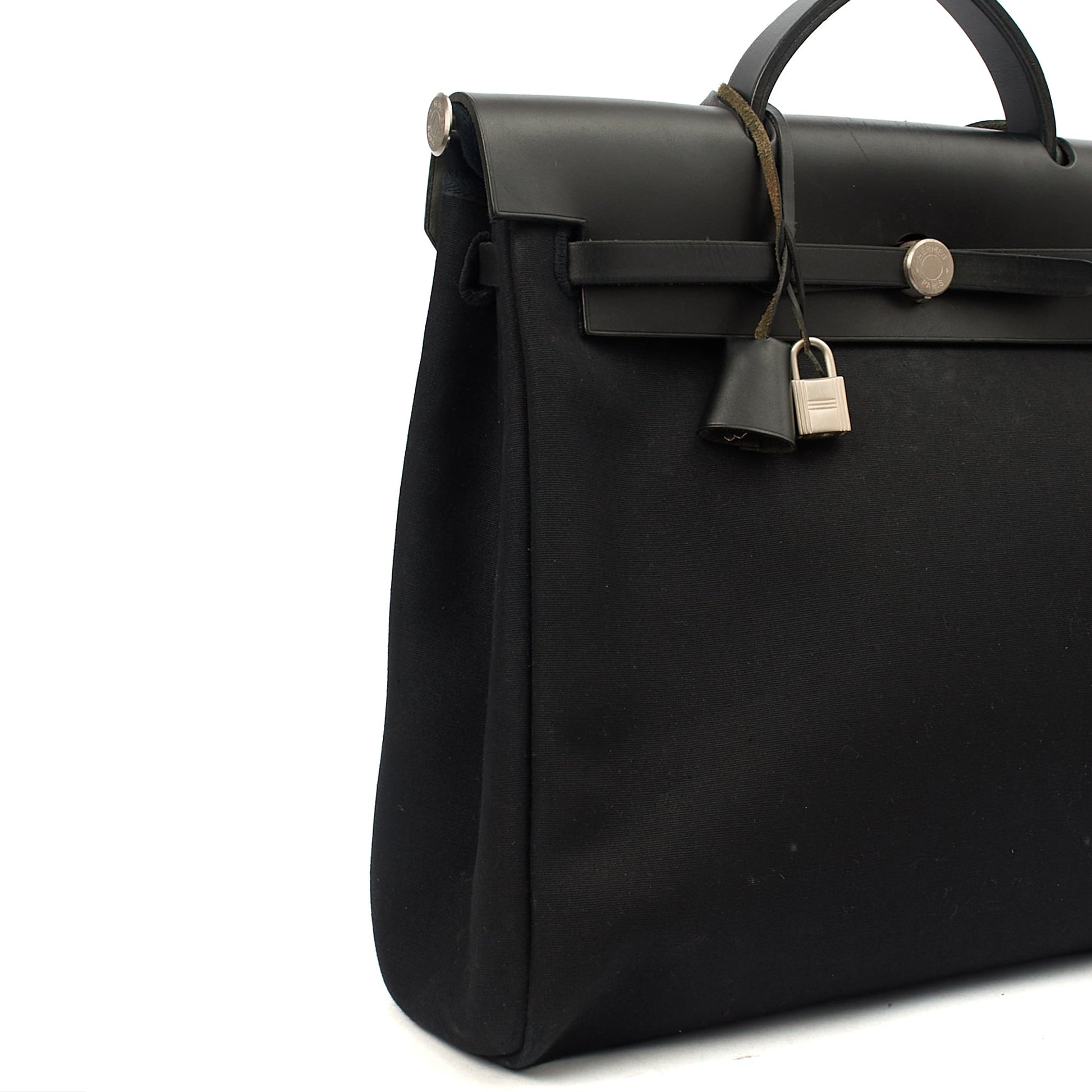 Hermes Herbag Zip 39 in Black, Fabric — Alternate View 9