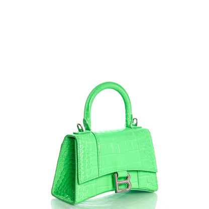 Balenciaga Top Handle Hourglass XS in Tempete, Exotic Effect Leather — Alternate View 16