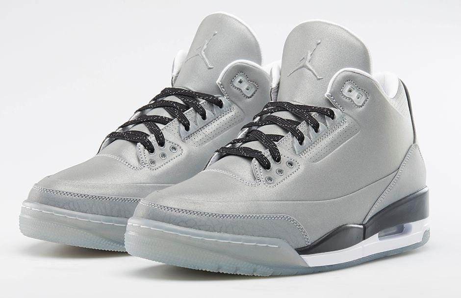 Air Jordan 3 '5Lab3' Reflect Silver — UK 3 | EU 35.5 | US 3.5 — Side View