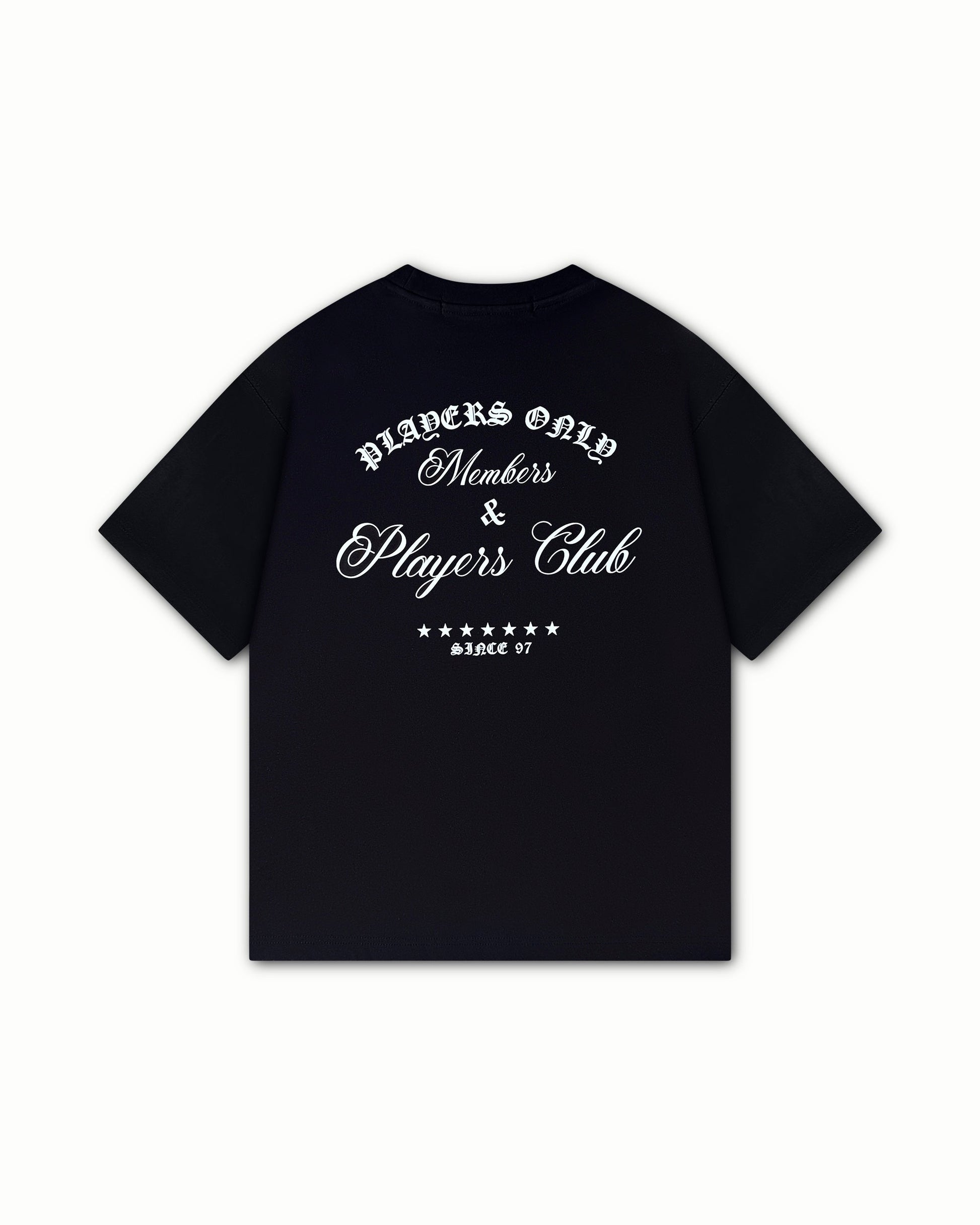 PLAYERS ONLY BLACK EMBROIDERED TEE — Small — Side View