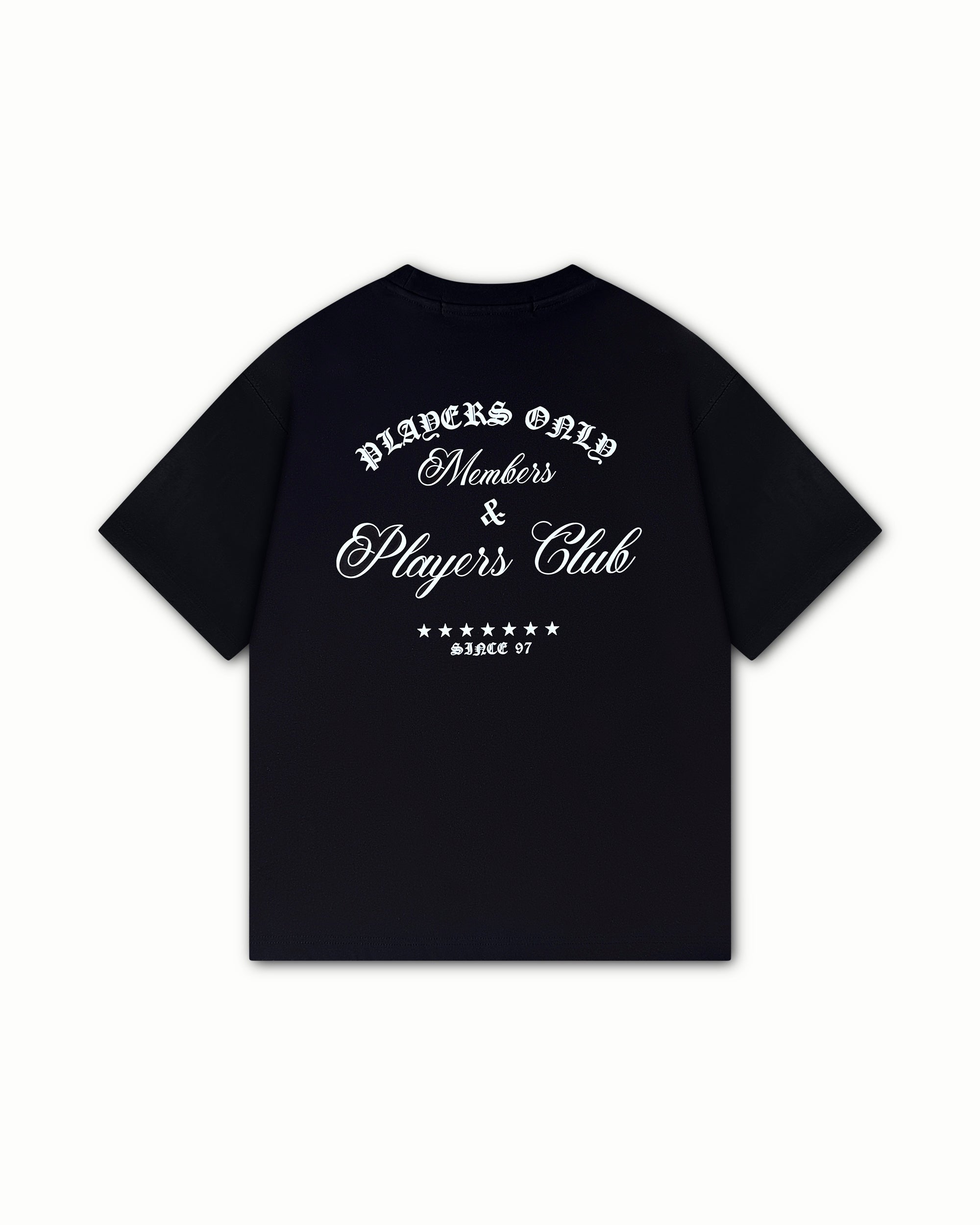 PLAYERS ONLY BLACK EMBROIDERED TEE — Small — Side View