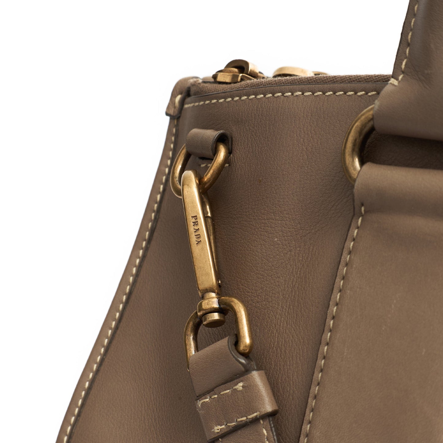 Prada Shoulder Bag Tote in Grey, Calfskin — Lifestyle View
