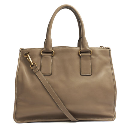 Prada Shoulder Bag Tote in Grey, Calfskin — Front View
