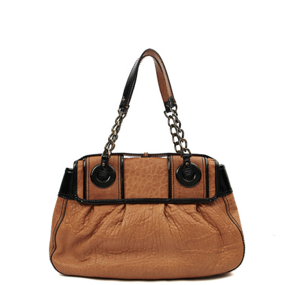 Fendi Shoulder Bag B Buckle Shoulder Bag in Brown, Leather — Back View