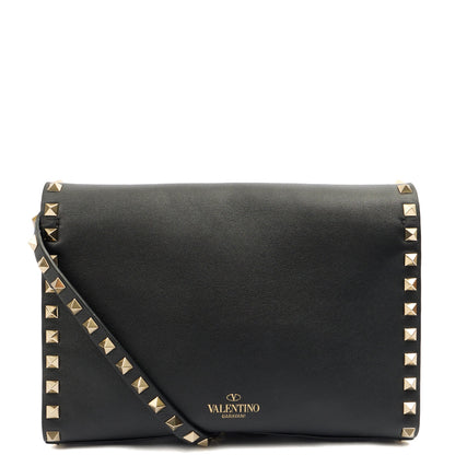 Valentino Cross Body Rockstud Crossbody Bag - Small in Black, Leather — Top View