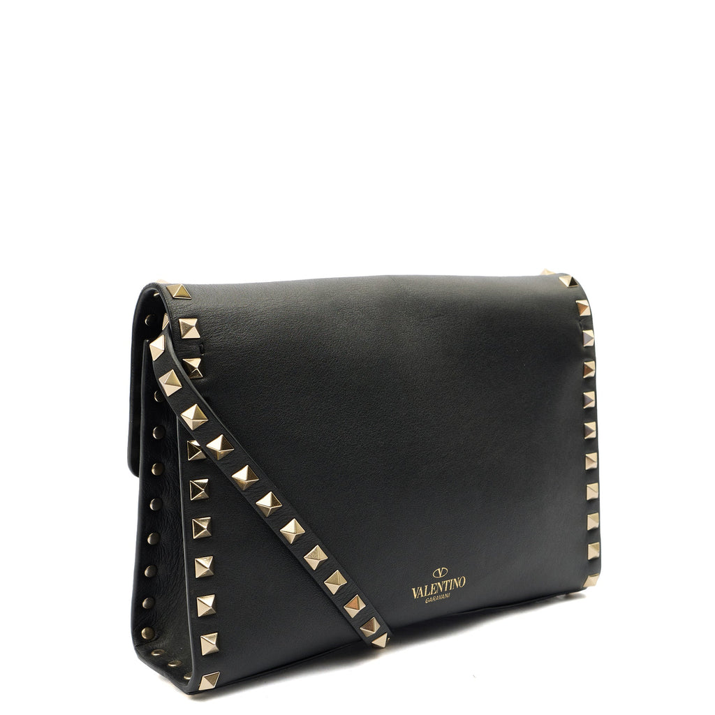 Valentino Cross Body Rockstud Crossbody Bag - Small in Black, Leather — Back View