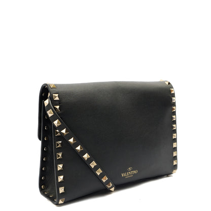 Valentino Cross Body Rockstud Crossbody Bag - Small in Black, Leather — Back View