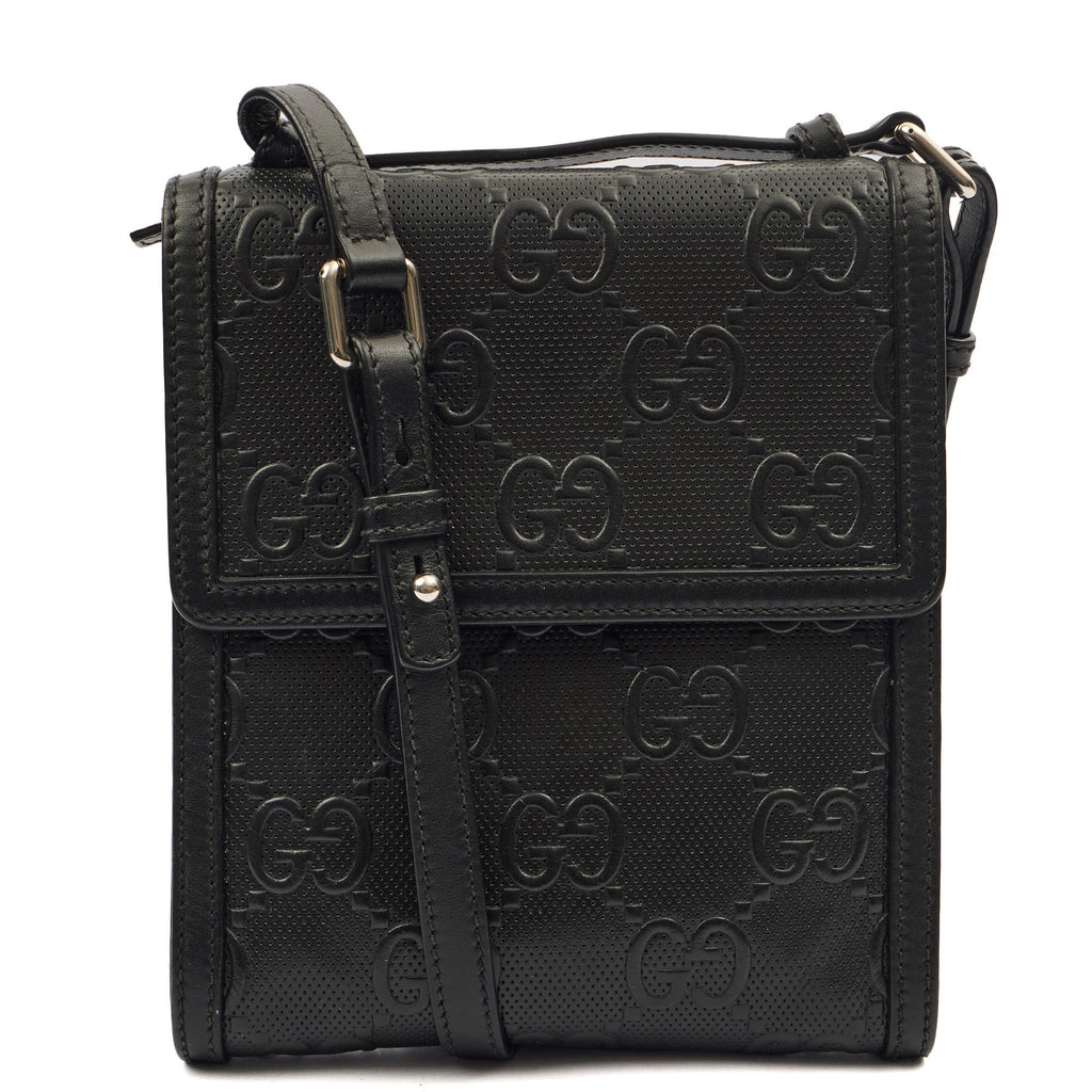 Gucci Cross Body Messenger in Black, Leather — Front View