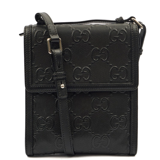 Gucci Cross Body Messenger in Black, Leather — Front View