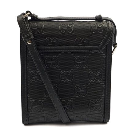 Gucci Cross Body Messenger in Black, Leather — Back View