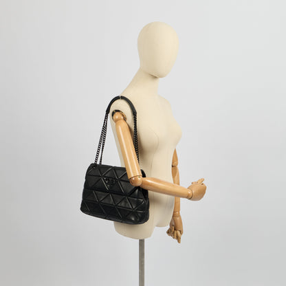 Prada Shoulder Bag Spectrum Zip Shoulder Bag in Black, Calfskin — Side View