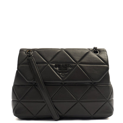 Prada Shoulder Bag Spectrum Zip Shoulder Bag in Black, Calfskin — Front View