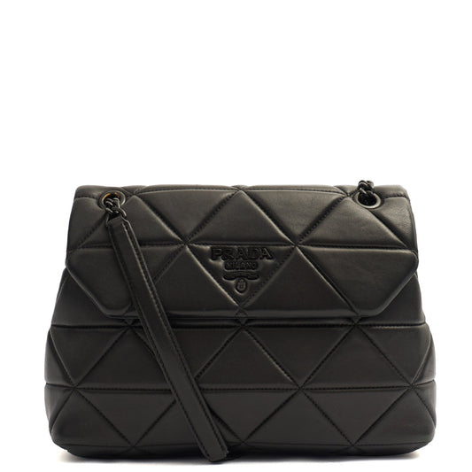 Prada Shoulder Bag Spectrum Zip Shoulder Bag in Black, Calfskin — Front View