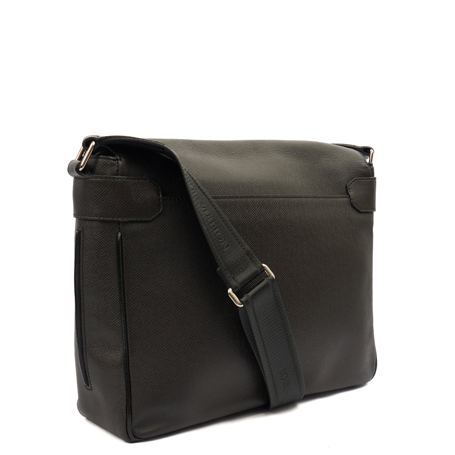 Louis Vuitton Cross Body District PM Messenger in Black, Calfskin Leather — Back View