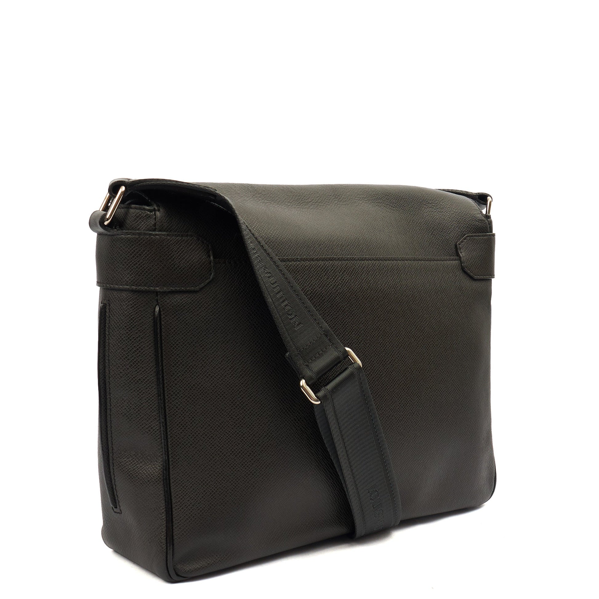 Louis Vuitton Cross Body District PM Messenger in Black, Calfskin Leather — Back View