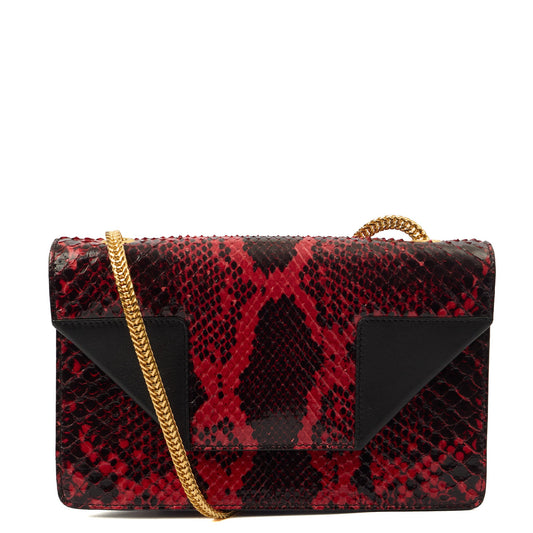 Saint Laurent Shoulder Bag Betty- small  in Print, Python Leather — Front View