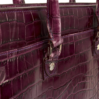 Aspinal of London Tote Tote in Purple, Exotic Effect Leather — Alternate View 12