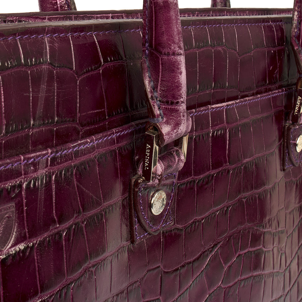 Aspinal of London Tote Tote in Purple, Exotic Effect Leather — Alternate View 19