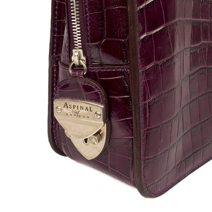 Aspinal of London Tote Tote in Purple, Exotic Effect Leather — Lifestyle View