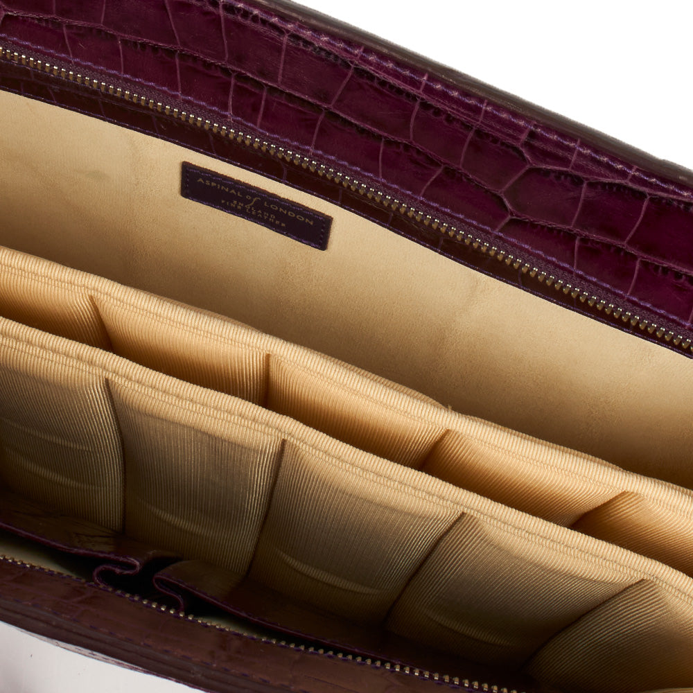 Aspinal of London Tote Tote in Purple, Exotic Effect Leather — Alternate View 14