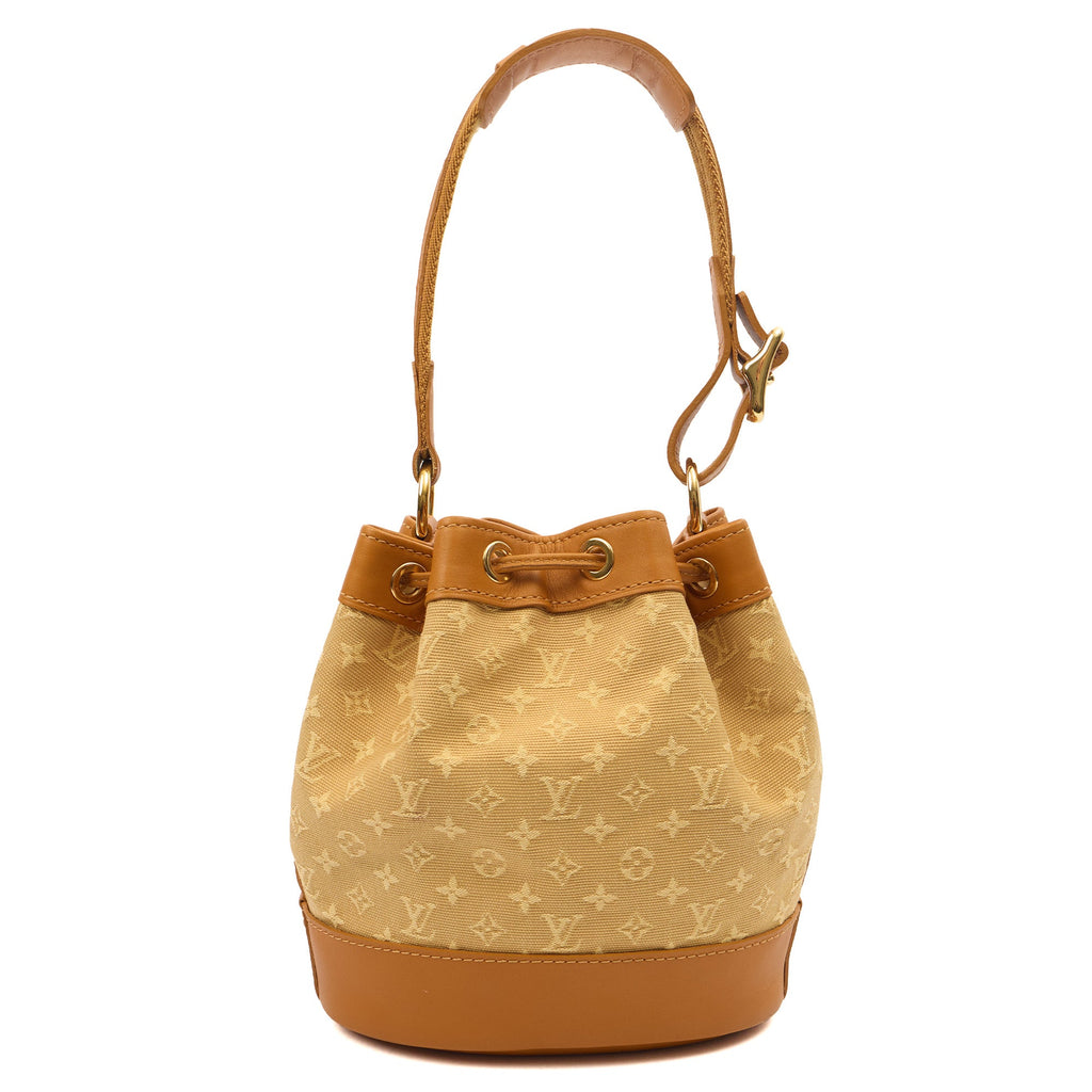 Louis Vuitton Bucket Bag Mini Lin Noe in Mini Lin Beige, Canvas — Top View