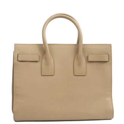 Saint Laurent Top Handle Sac de Jour in Grey, Leather — Back View