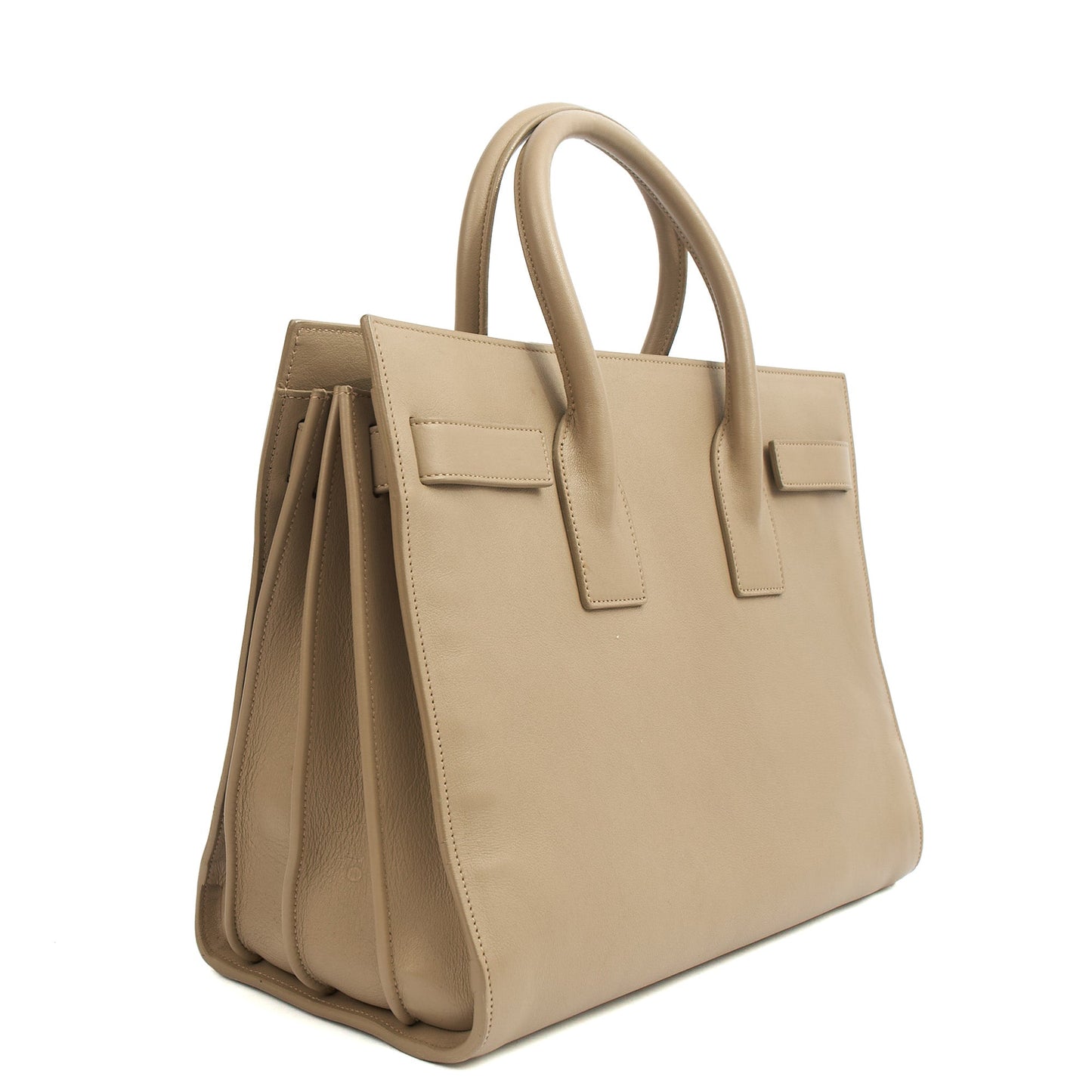 Saint Laurent Top Handle Sac de Jour in Grey, Leather — Side View