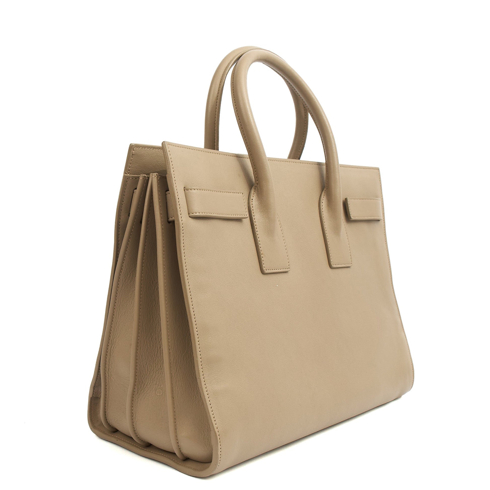Saint Laurent Top Handle Sac de Jour in Grey, Leather — Side View
