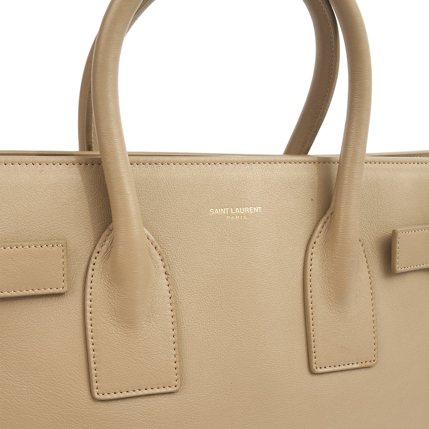 Saint Laurent Top Handle Sac de Jour in Grey, Leather — Lifestyle View