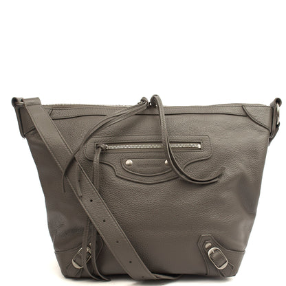Balenciaga Cross Body Classic Day Hobo in Grey, Veau (Calfskin) — Front View