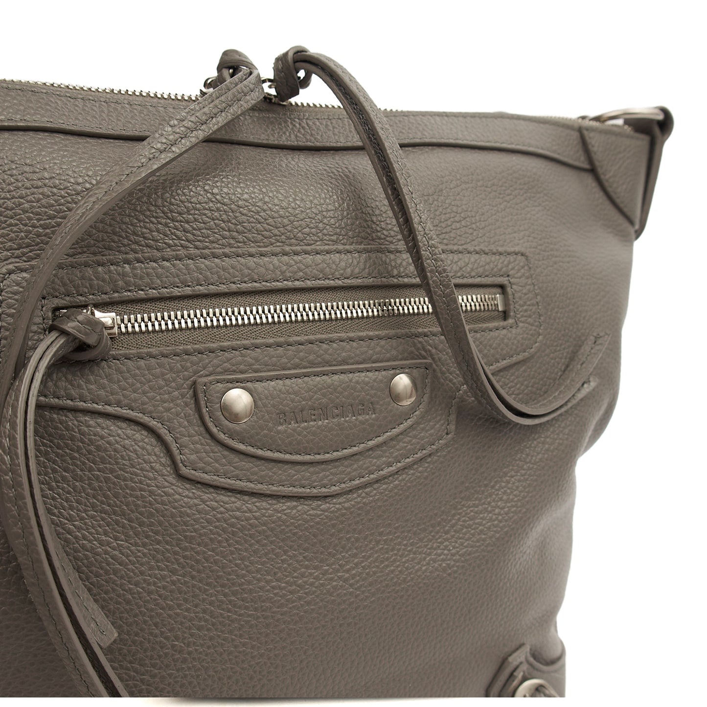 Balenciaga Cross Body Classic Day Hobo in Grey, Veau (Calfskin) — Lifestyle View